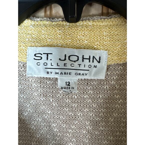 Vintage St John Collection Tan Beige Tweed Skirt Suit Jacket 12 Skirt 14/16 - Picture 7 of 12